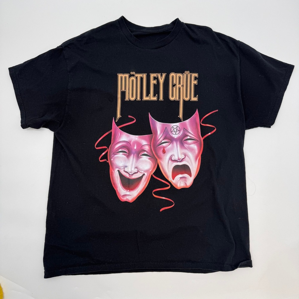 Motley Crue Mens XL Shirt Black Theatre of Pain World Tour 85-86 Graphic Tee
